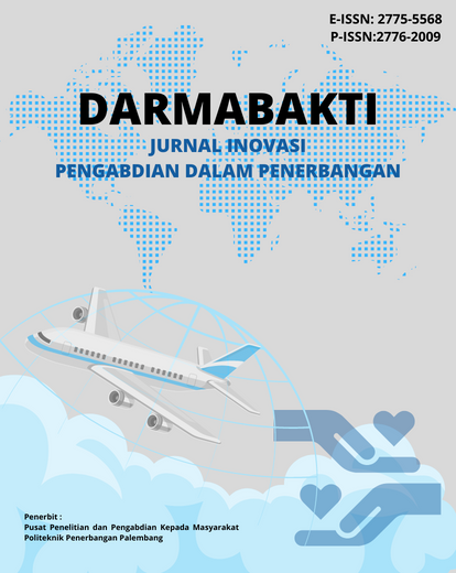 					View Vol. 2 No. 2 (2022): Darmabakti: Jurnal Inovasi Pengabdian dalam Penerbangan
				